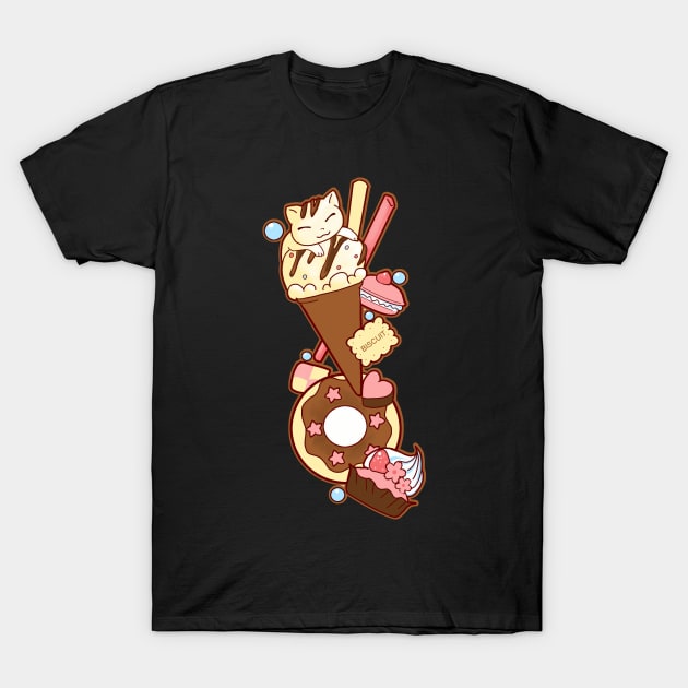 Strawberry Cream desserts T-Shirt by KaijuCupcakes